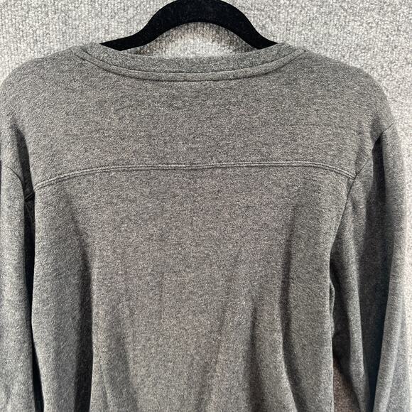 Volcom Shirt Mens Medium Gray Henley Tshirt Long Sleeve Crewneck ThickAztec - Picture 10 of 10